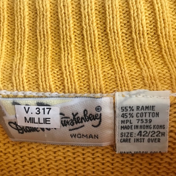 Vintage Diane Von Furstenberg Yellow Sweater - Picture 2 of 5